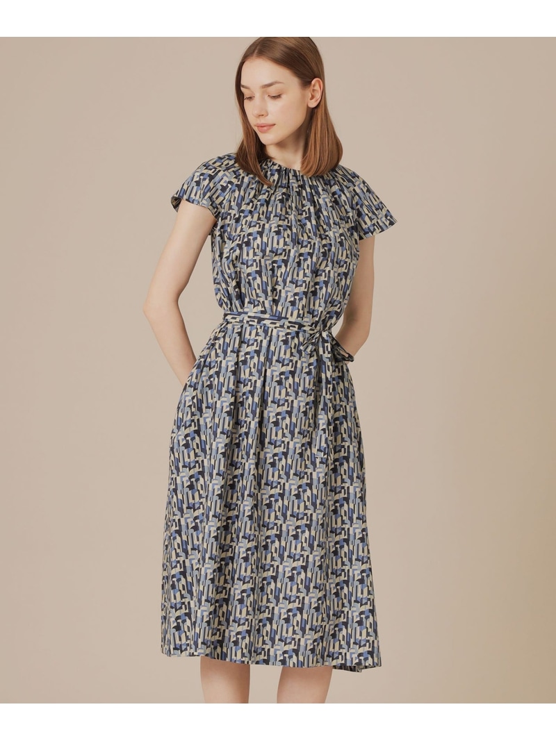 【SALE／30%OFF】ウェーブプリントワンピース MACKINTOSH LONDON マッキントッシュ ロンドン ワンピース・ドレス ワンピース ブルー ピンク【RBA_E】【送料無料】[ Fashion]