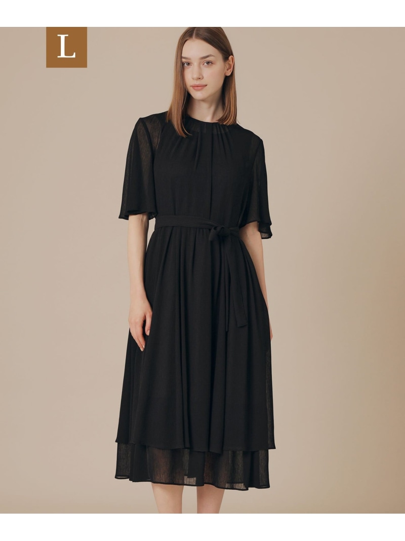 【SALE／30%OFF】【L】ポリエステルクレープワンピース MACKINTOSH LONDON　(L Size) マッキントッシュ ロンドン ワンピース・ドレス ワンピース ブラック【RBA_E】【送料無料】[ Fashion]