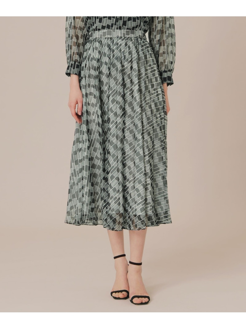 【SALE／26%OFF】グラフィカルメッシュプリントスカート MACKINTOSH LONDON マッキントッシュ ロンドン スカート ロング・マキシスカート ブラック【RBA_E】【送料無料】[ Fashion]