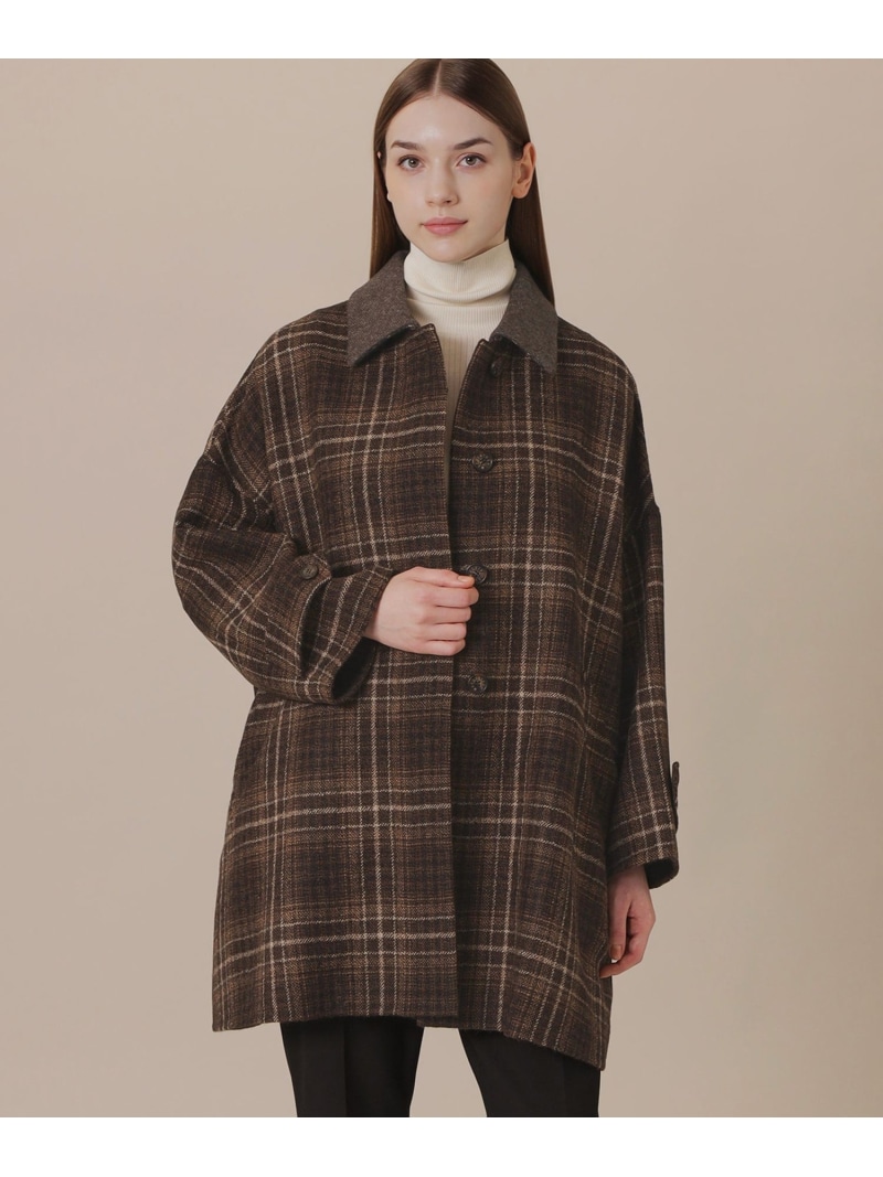 【SALE／25%OFF】【WEB・一部店舗限定】【ROSLEY/ロズリー】ウールリバーチェックコート MACKINTOSH LONDON マッキントッシュ ロンドン ジャケット・アウター その他のジャケット・アウター ブラウン【RBA_E】【送料無料】[ Fashion]｜MACKINTOSH LONDON