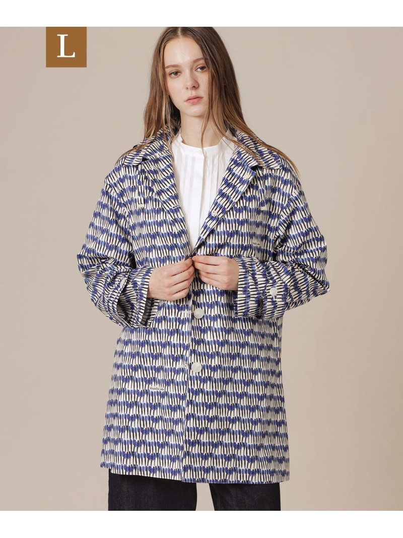 【eclat5月号掲載】【L】レインタフタプリントコート MACKINTOSH LONDON　(L Size) マッキントッシュ ロンドン ジャケット・アウター その他のジャケット・アウター ブルー ベージュ【送料無料】[ Fashion]
