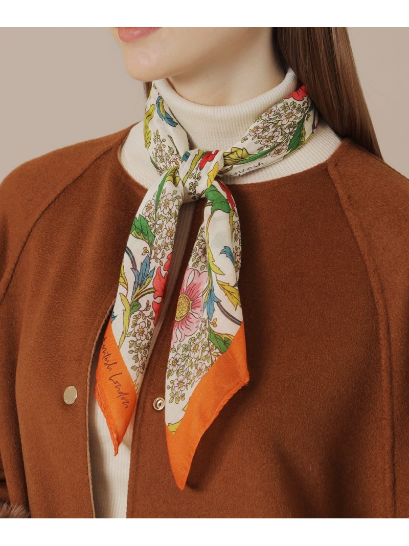 【SALE／21%OFF】【婦人画報11月号掲載】colomboバイブリーフラワースカーフ MACKINTOSH LONDON マッキントッシュ ロンドン ファッション雑貨 スカーフ・バンダナ ホワイト【RBA_E】【送料無料】[ Fashion]