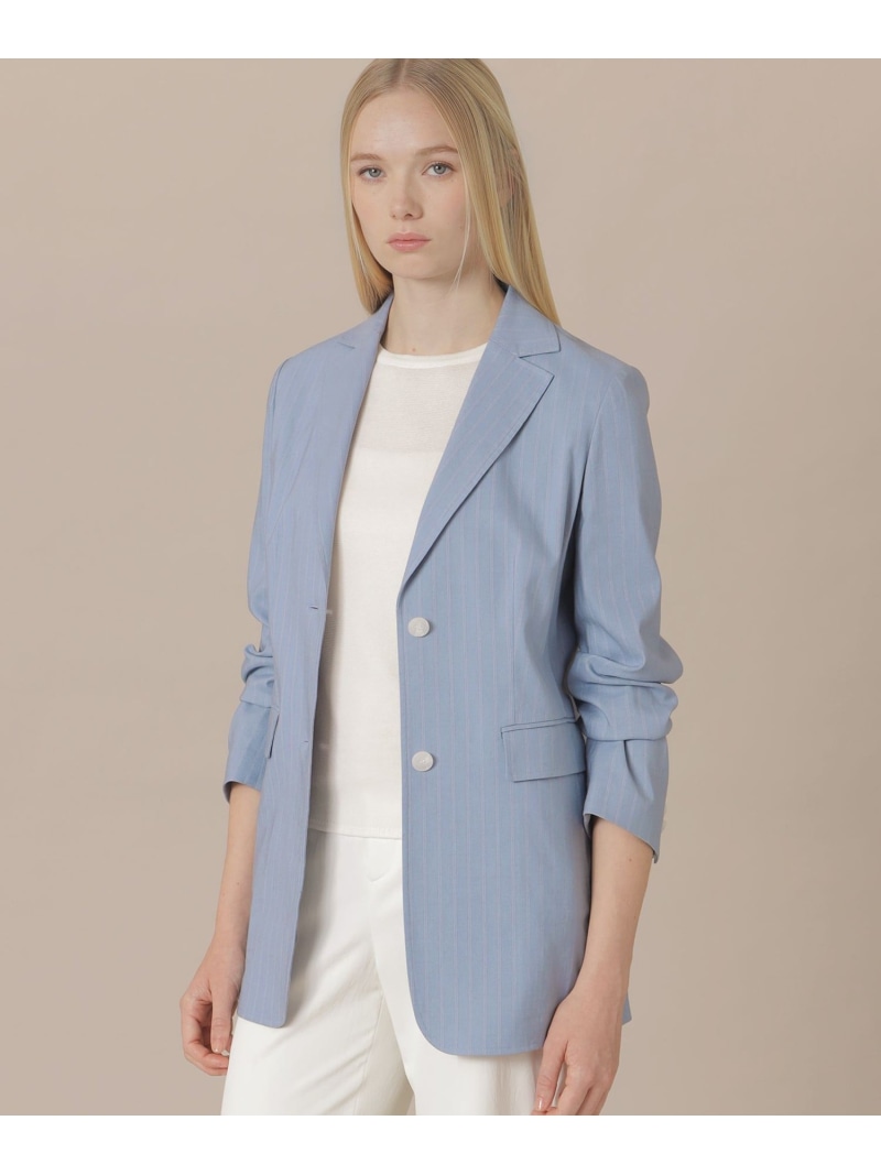 【婦人画報4月号掲載】リネンレーヨンストレッチジャケット MACKINTOSH LONDON マッキントッシュ ロンドン ジャケット・アウター テーラードジャケット・ブレザー ブルー【送料無料】[ Fashion]