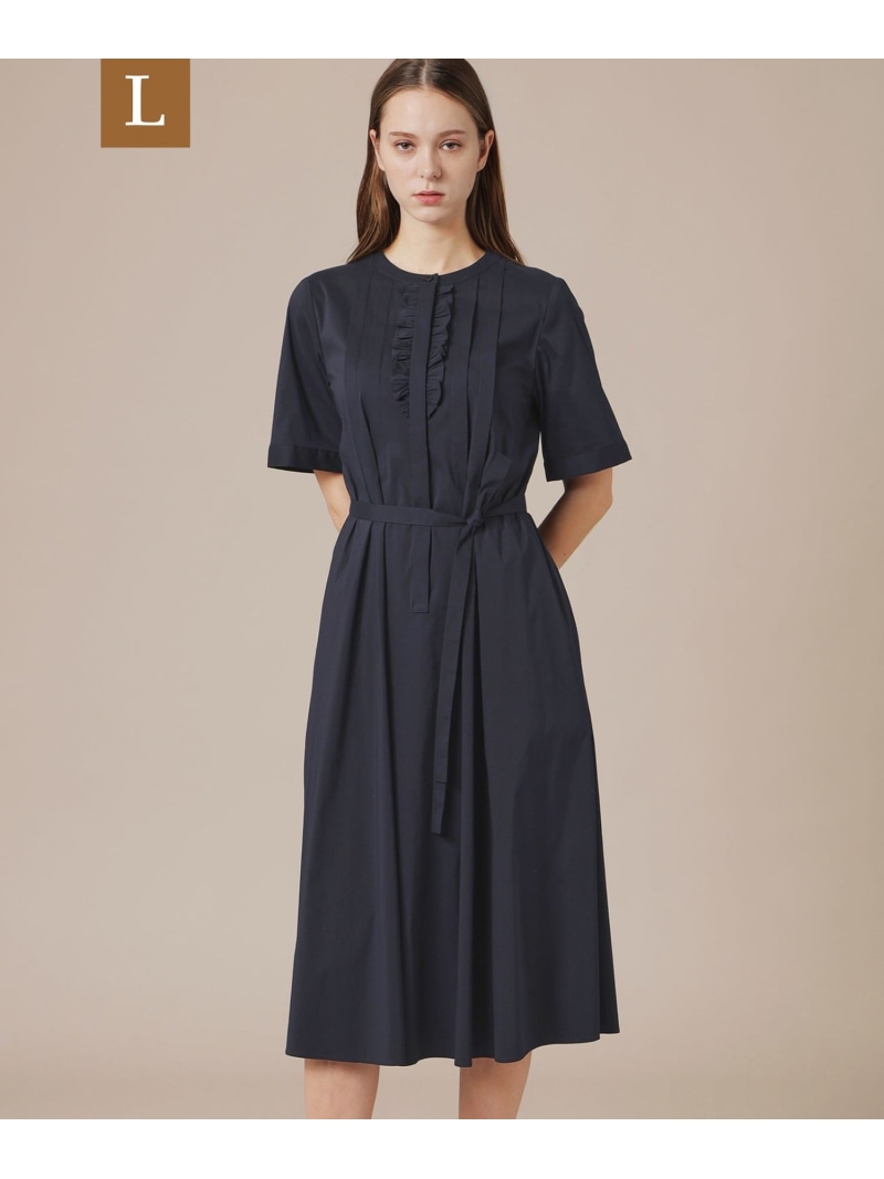 【eclat5月号掲載】【L】コットンナイロンストレッチワンピース MACKINTOSH LONDON　(L Size) マッキントッシュ ロンドン ワンピース・ドレス ワンピース ネイビー ベージュ【送料無料】[ Fashion]