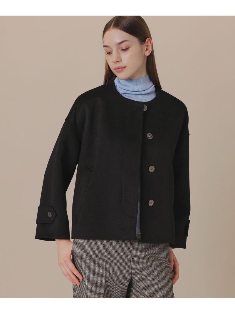 【SALE／63%OFF】【WEB・一部店舗限定】【ROSLEY/ロズリー】カシミヤブレンドウールリバーノーカラーコート MACKINTOSH LONDON マッキントッシュ ロンドン ジャケット・アウター その他のジャケット・アウター ブラック【RBA_E】【送料無料】[ Fashion]