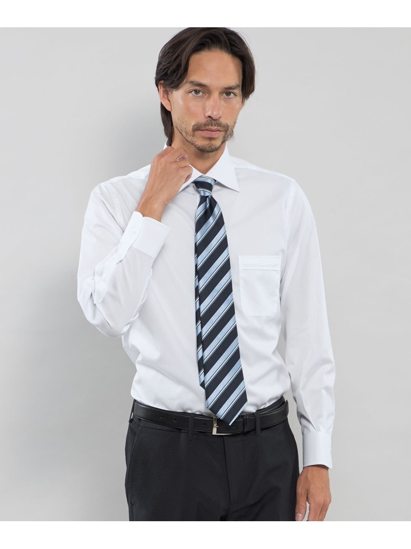 【SALE／44%OFF】【WEB・一部店舗限定】ブロードセミワイドドレスシャツ MACKINTOSH LONDON マッキントッシュ ロンドン トップス シャツ・ブラウス ブルー ホワイト【RBA_E】【送料無料】[ Fashion]