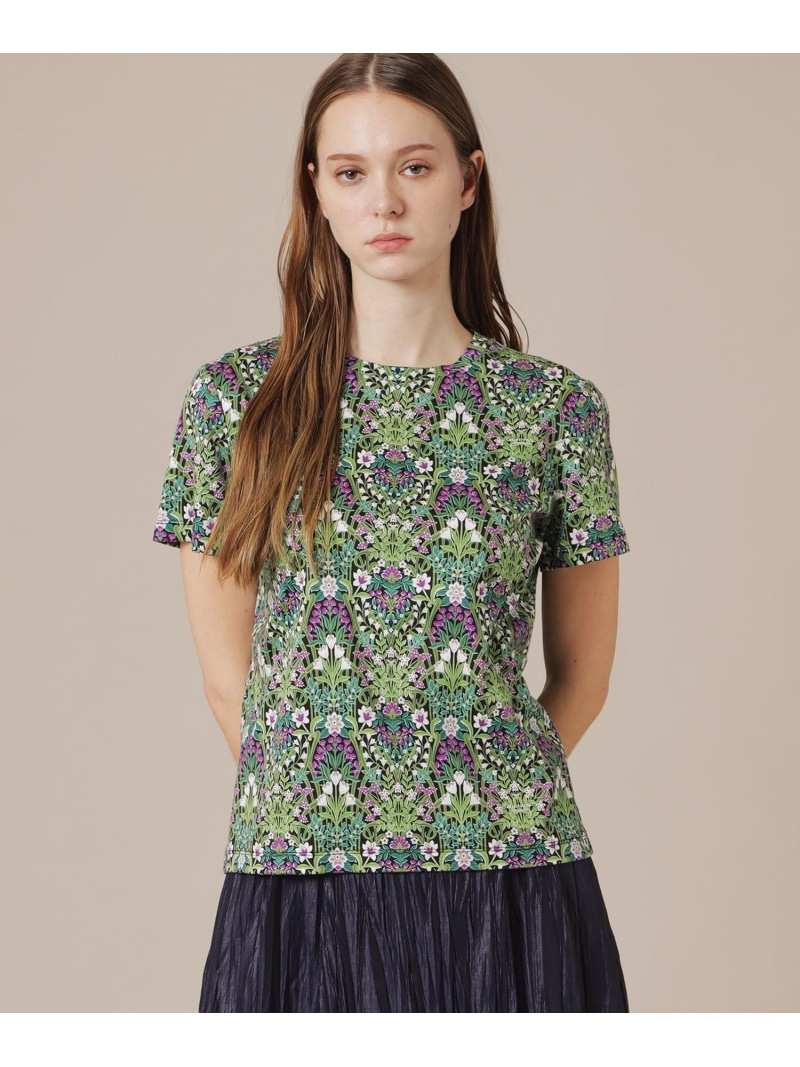 ボタニカルウォールプリントTシャツ MACKINTOSH LONDON マッキントッシュ ロンドン トップス カットソー・Tシャツ ベージュ ネイビー【送料無料】[ Fashion]