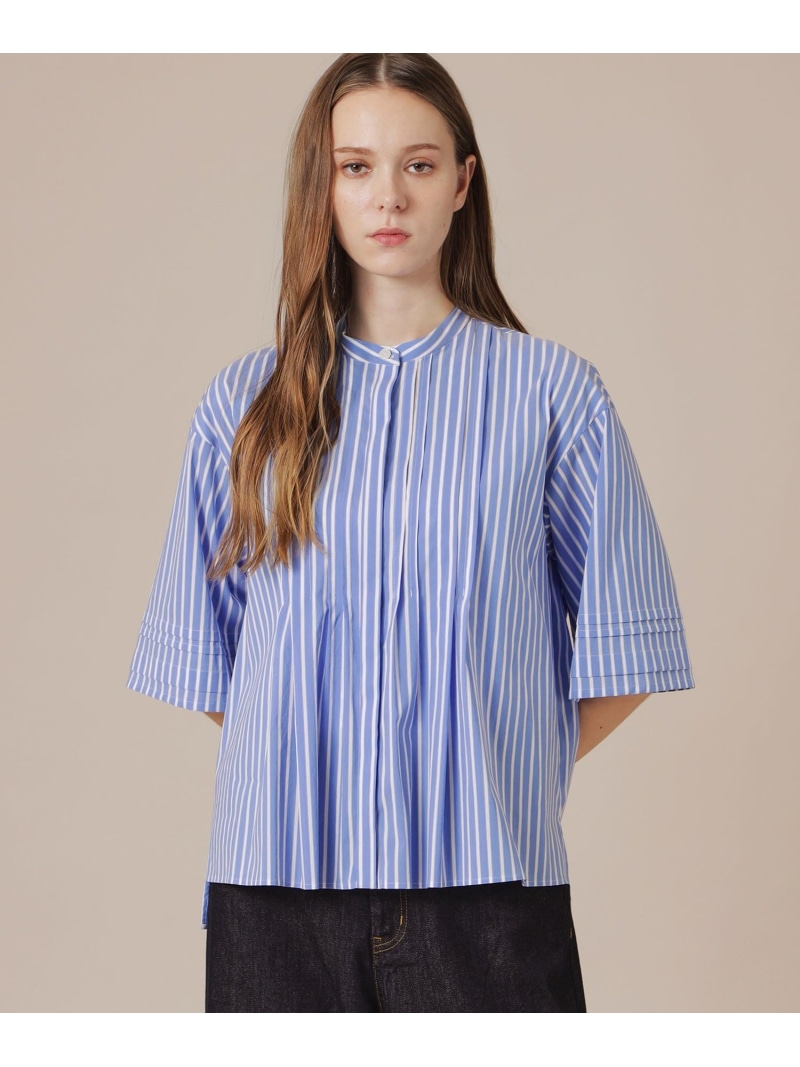 コットンナイロンストレッチブラウス MACKINTOSH LONDON マッキントッシュ ロンドン トップス シャツ・ブラウス ブルー ホワイト ベージュ【送料無料】[ Fashion]｜MACKINTOSH LONDON