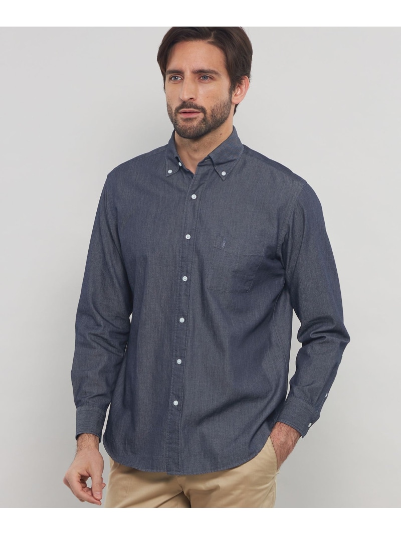 ノンツイストコットンデニムボタンダウンシャツ MACKINTOSH LONDON マッキントッシュ ロンドン トップス シャツ・ブラウス ブルー【送料無料】[ Fashion]