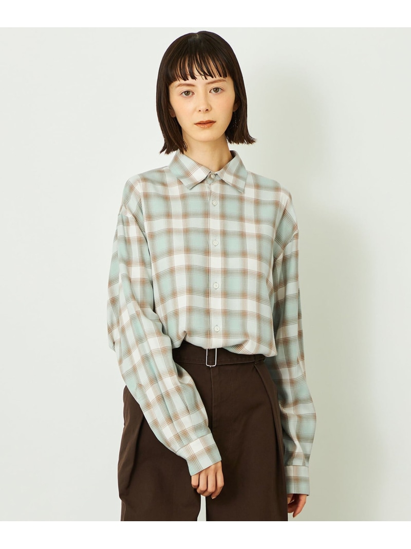 【SALE／30%OFF】GREY LABEL オンブレチェックシャツ MACKINTOSH PHILOSOPHY マッキントッシュ フィロソフィー トップス シャツ・ブラウス グリーン ベージュ【RBA_E】【送料無料】[ Fashion]