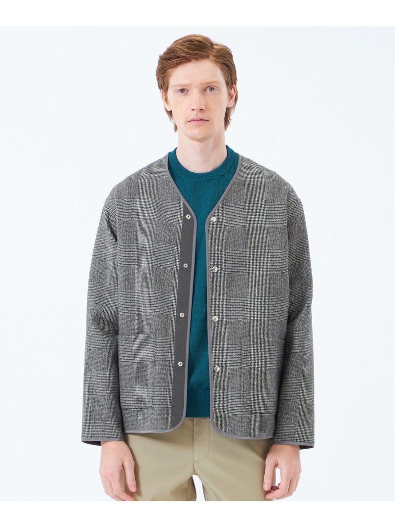 【SALE／69%OFF】ノーカラージャケット 高密度リバークロス MACKINTOSH PHILOSOPHY マッキントッシュ フィロソフィー ジャケット・アウター ブルゾン・ジャンパー ネイビー グレー【RBA_E】【送料無料】[ Fashion]｜MACKINTOSH PHILOSOPHY