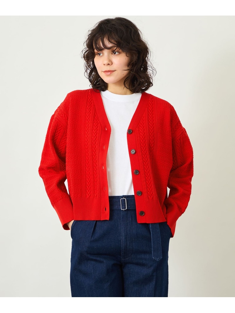 【GREY LABEL】ワイドケーブルカーディガン MACKINTOSH PHILOSOPHY マッキントッシュ フィロソフィー トップス ニット レッド ネイビー ベージュ【送料無料】[ Fashion]