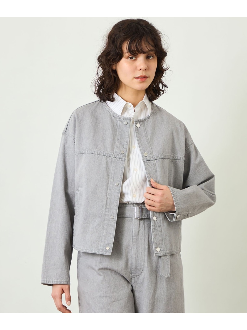 【SALE／30%OFF】【GREY LABEL】デニムノーカラートラッカージャケット MACKINTOSH PHILOSOPHY マッキントッシュ フィロソフィー ジャケット・アウター ブルゾン・ジャンパー ネイビー グレー【RBA_E】【送料無料】[ Fashion]｜MACKINTOSH PHILOSOPHY