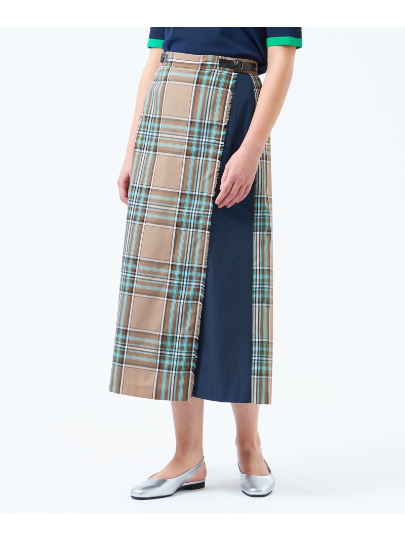 【SALE／37%OFF】タータンチェックキルトスカート MACKINTOSH PHILOSOPHY マッキントッシュ フィロソフィー スカート ロング・マキシスカート ベージュ ネイビー【RBA_E】【送料無料】[ Fashion]｜MACKINTOSH PHILOSOPHY