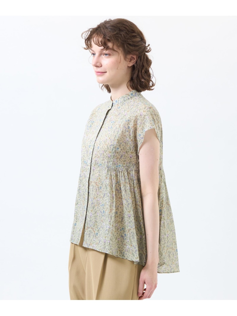 【SALE／16%OFF】Snowblue Garden サイドギャザーブラウス MACKINTOSH PHILOSOPHY マッキントッシュ フィロソフィー トップス シャツ・ブラウス ベージュ ブルー【RBA_E】【送料無料】[ Fashion]｜MACKINTOSH PHILOSOPHY