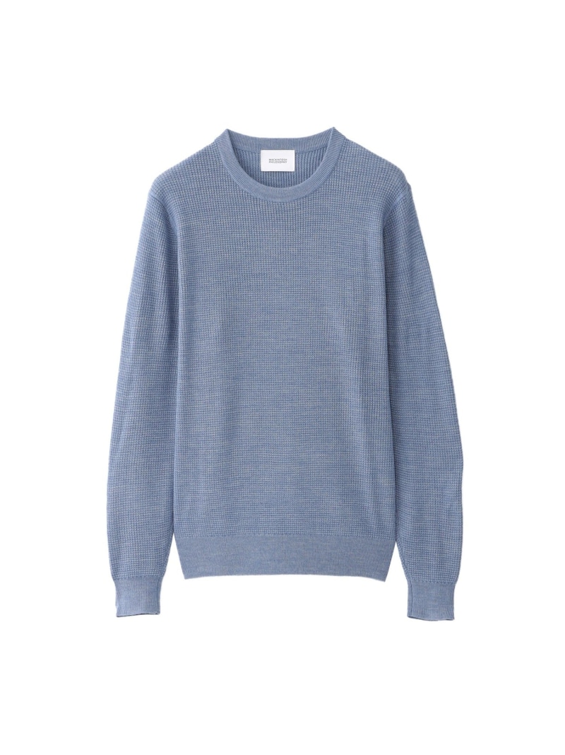 【SALE／18%OFF】【WEB&一部店舗限定】ミニワッフル クルーネックプルオーバー MACKINTOSH PHILOSOPHY マッキントッシュ フィロソフィー トップス ニット ベージュ ブルー ホワイト ネイビー【RBA_E】【送料無料】[ Fashion]