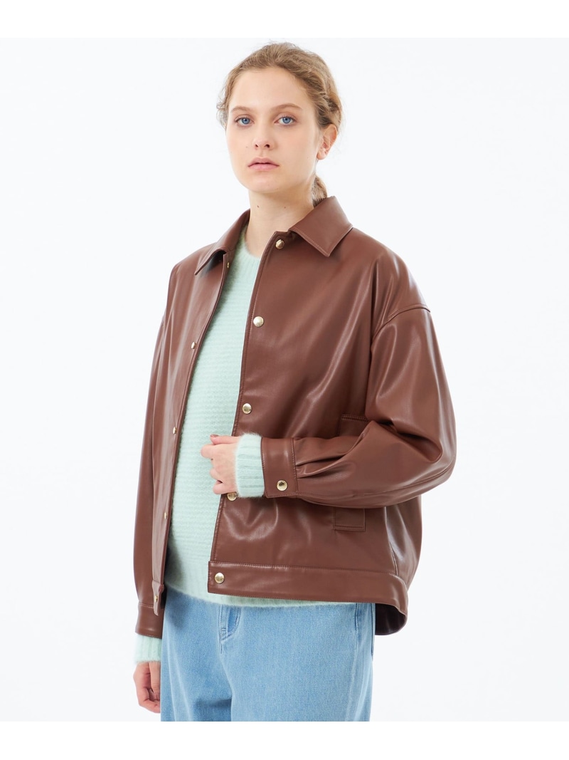 【SALE／20%OFF】【WEB\u0026構成要素バス発着場押さえる】Faux Leather上衣 MACKINTOSH PHILOSOPHY マッキントッシュ 哲学 ジャケット・アウター 上衣・前掛け 黒いこと 赤銅色【RBA_E】【貨物輸送無料】[ Fashion]
