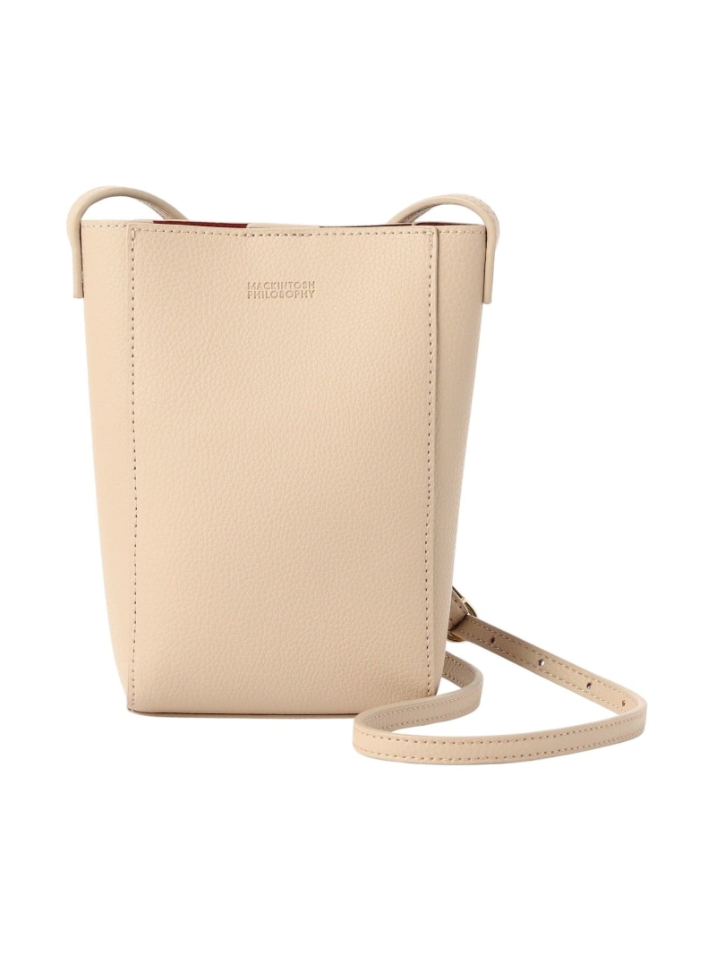 スマホショルダーポーチ MACKINTOSH PHILOSOPHY マッキントッシュ 哲学 御徒面子 ショルダーバッグ ベージュ しろがね色 黒いこと【貨物輸送無料】[ Fashion]