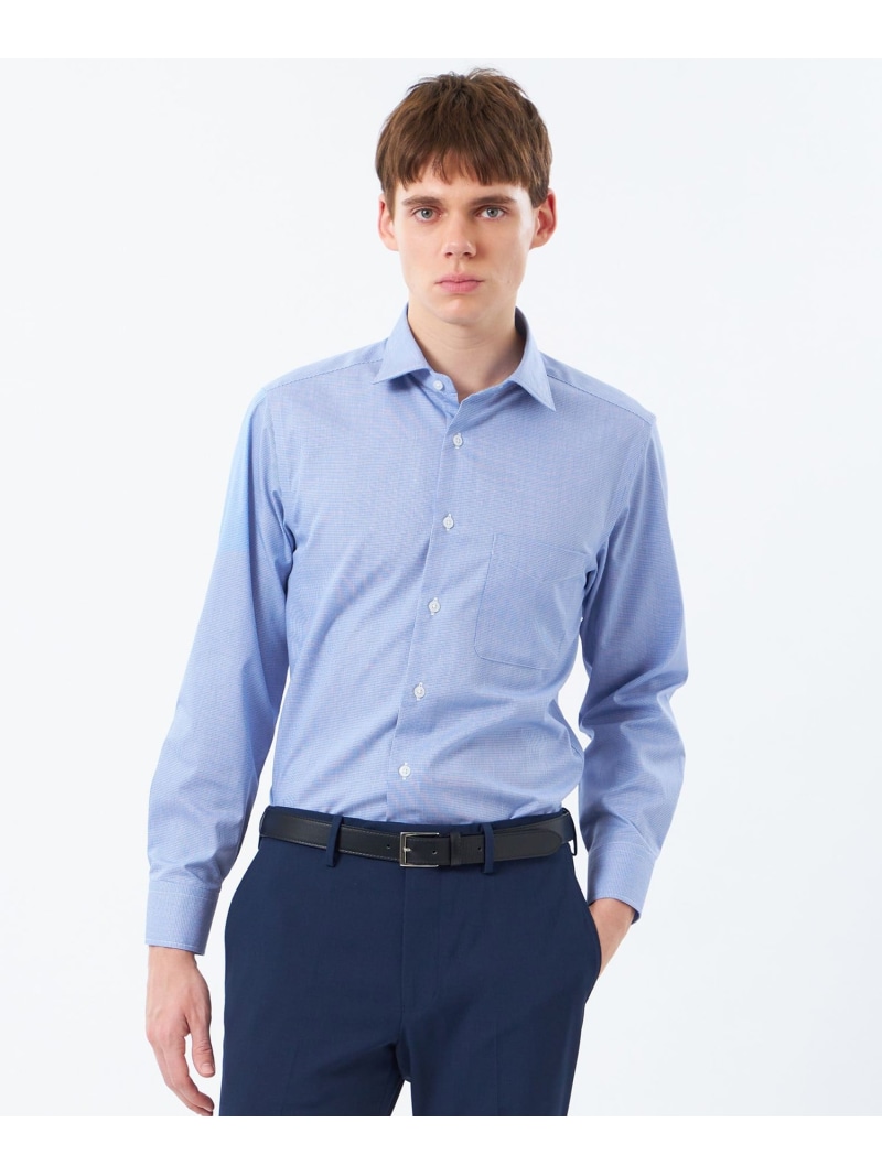 オックス/ストライプ/チェック/セミワイドシャツ MACKINTOSH PHILOSOPHY マッキントッシュ フィロソフィー トップス シャツ・ブラウス ブルー ホワイト【送料無料】[ Fashion]