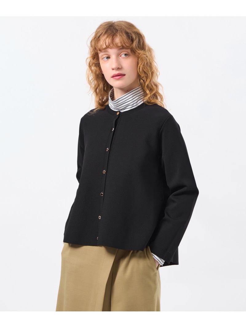ミラノリブフレアニットジャケット MACKINTOSH PHILOSOPHY マッキントッシュ フィロソフィー トップス ニット ブラック ホワイト【送料無料】[ Fashion]