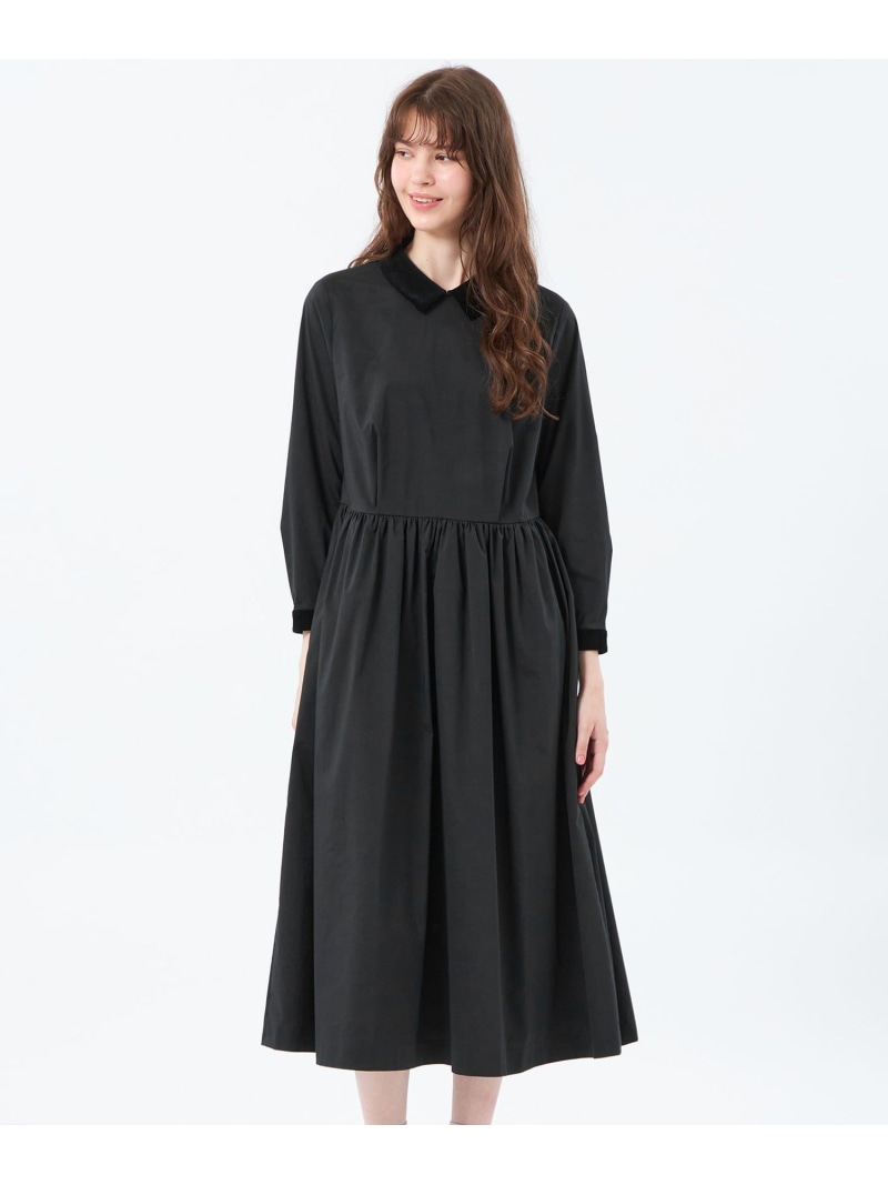 【SALE／23%OFF】ベロアカラーワンピース MACKINTOSH PHILOSOPHY マッキントッシュ フィロソフィー ワンピース・ドレス ワンピース ブラック ホワイト【RBA_E】【送料無料】[ Fashion]
