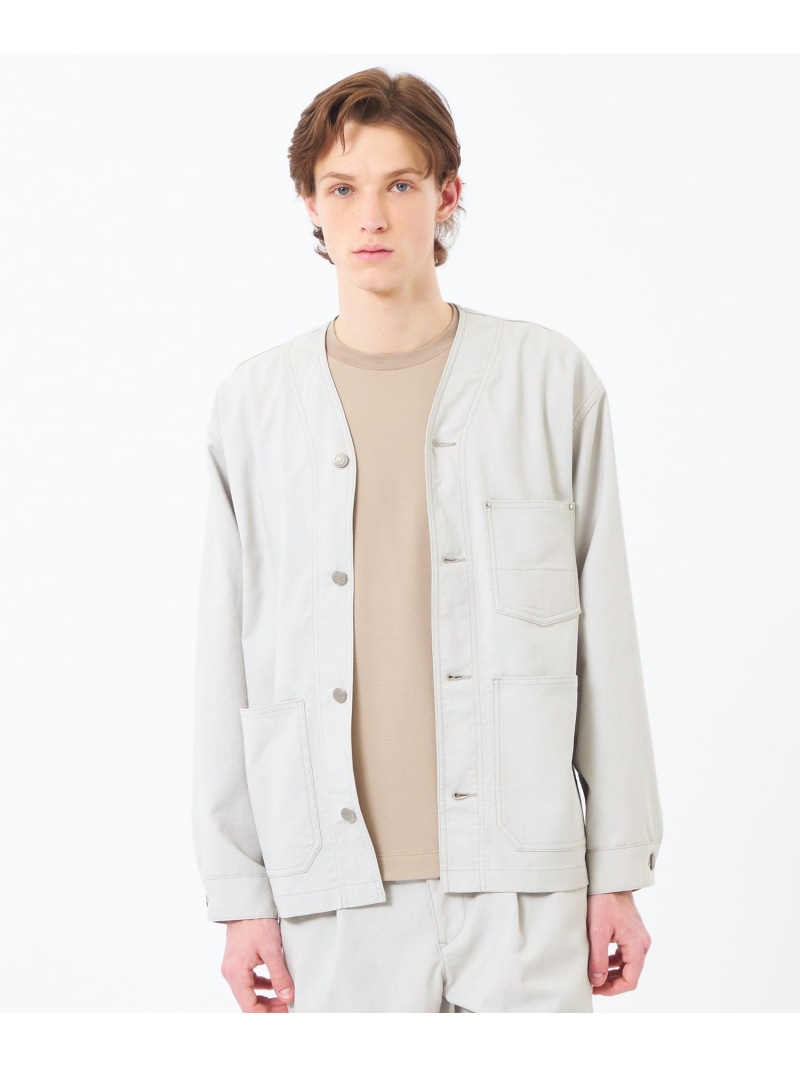 【WEEKENDER】 ノーカラーカバーオール ドライオックス/デニム MACKINTOSH PHILOSOPHY マッキントッシュ フィロソフィー ジャケット・アウター ブルゾン・ジャンパー ブルー グレー【送料無料】[ Fashion]