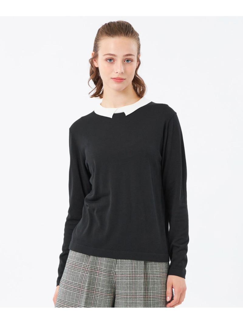 【SALE／15%OFF】【Bicolor Knit Polo(バイカラーニットポロ)】ロングスリーブ MACKINTOSH PHILOSOPHY マッキントッシュ フィロソフィー トップス ニット ブラック ベージュ ブルー【RBA_E】【送料無料】[ Fashion]