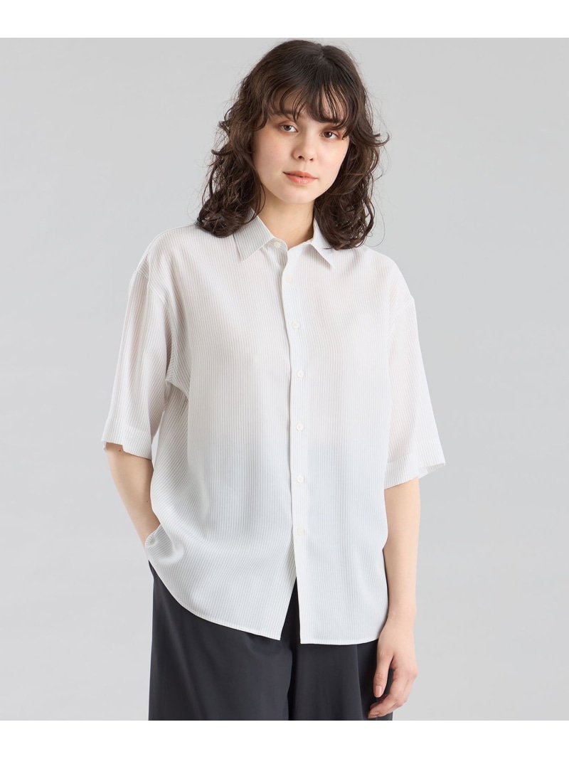 【SALE／20%OFF】GREY LABEL ストライプショートスリーブレギュラーカラーシャツ MACKINTOSH PHILOSOPHY マッキントッシュ フィロソフィー トップス シャツ・ブラウス ブルー グレー【RBA_E】【送料無料】[ Fashion]｜MACKINTOSH PHILOSOPHY