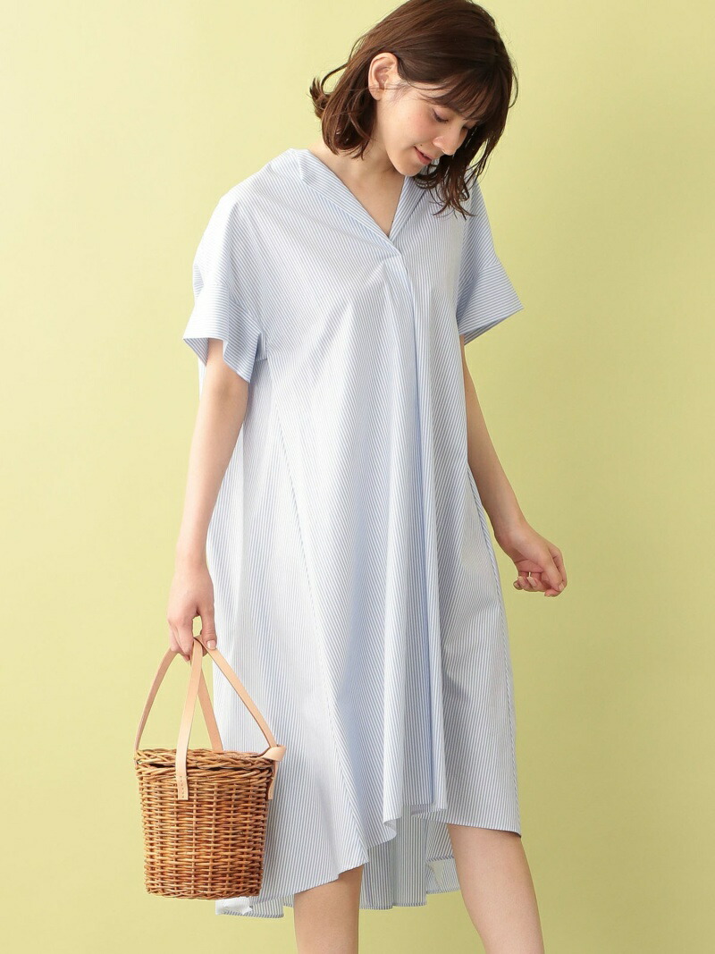 楽天市場 Rakuten Fashion スキッパーストライプシャツワンピース Mp Store マッキントッシュ フィロソフィー ワンピース シャツ ワンピース ブルー ブラック 送料無料 Mackintosh Philosophy