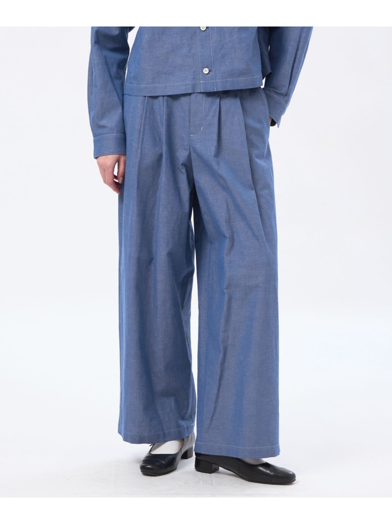 ハケメコットンリネンタックパンツ MACKINTOSH PHILOSOPHY マッキントッシュ フィロソフィー パンツ ジーンズ・デニムパンツ ネイビー ブルー【送料無料】[ Fashion]