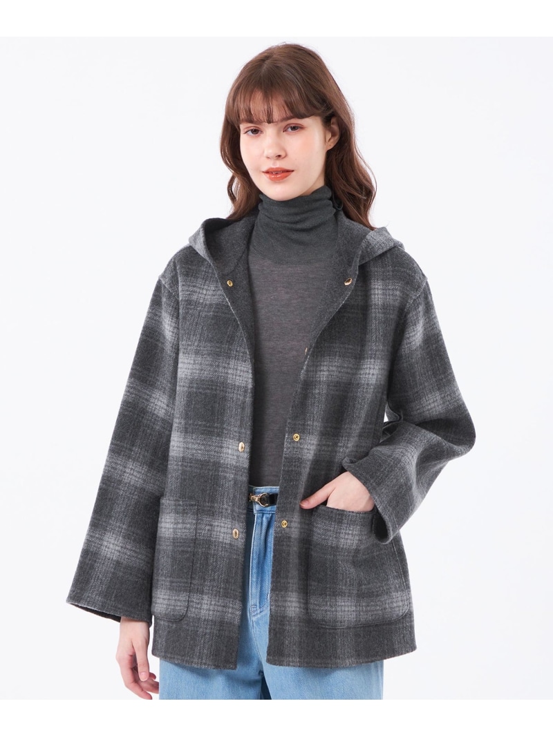 楽天市場】【SALE／29%OFF】シェパードチェックフーデッドコート
