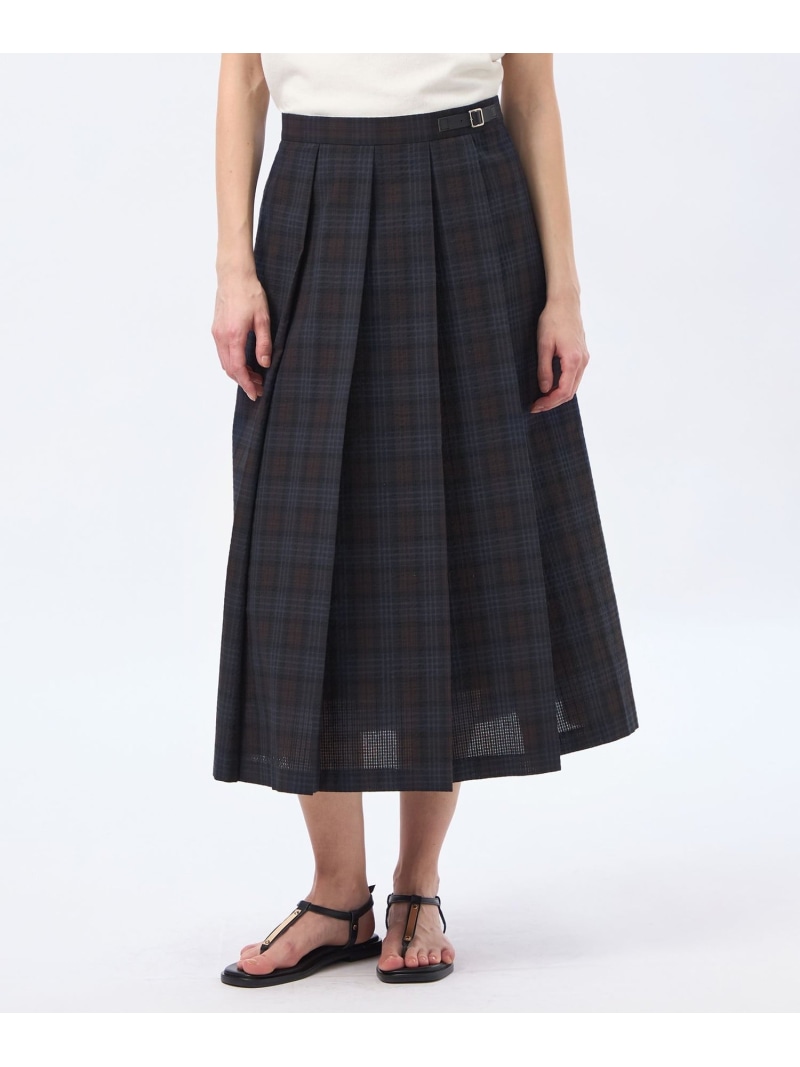 【SALE／16%OFF】サッカーチェックタックプリーツスカート MACKINTOSH PHILOSOPHY マッキントッシュ フィロソフィー スカート その他のスカート ベージュ ネイビー【RBA_E】【送料無料】[ Fashion]｜MACKINTOSH PHILOSOPHY
