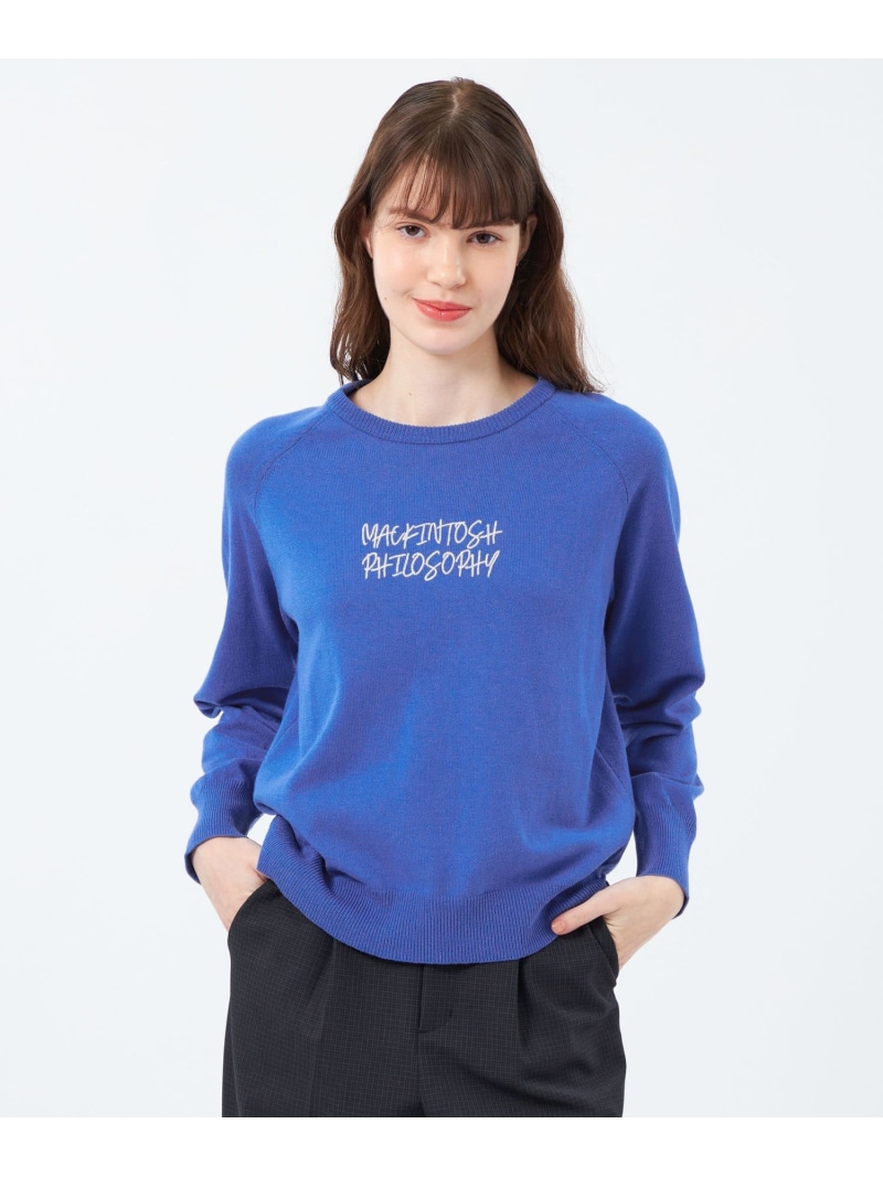 【SALE／22%OFF】ライティングロゴニット MACKINTOSH PHILOSOPHY マッキントッシュ フィロソフィー トップス ニット ブルー グレー ブラウン【RBA_E】【送料無料】[ Fashion]
