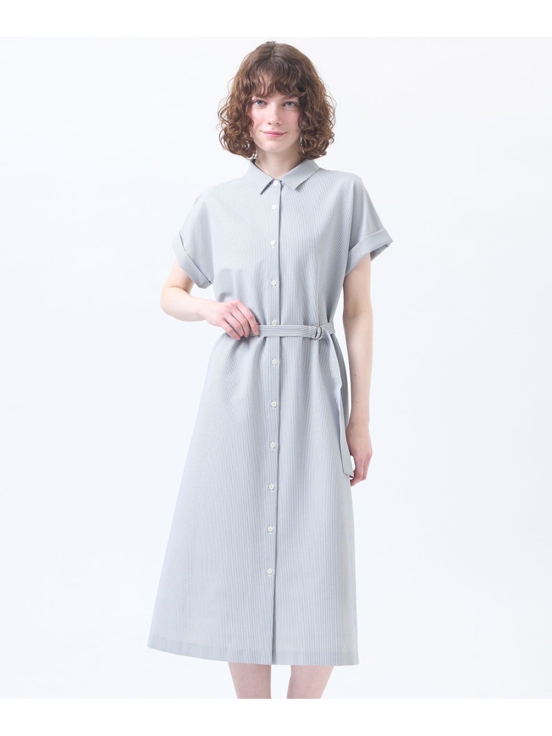 【SALE／20%OFF】サマーサッカーシャツワンピース MACKINTOSH PHILOSOPHY マッキントッシュ フィロソフィー ワンピース・ドレス ワンピース ブルー ブラウン ブラック【RBA_E】【送料無料】[ Fashion]｜MACKINTOSH PHILOSOPHY