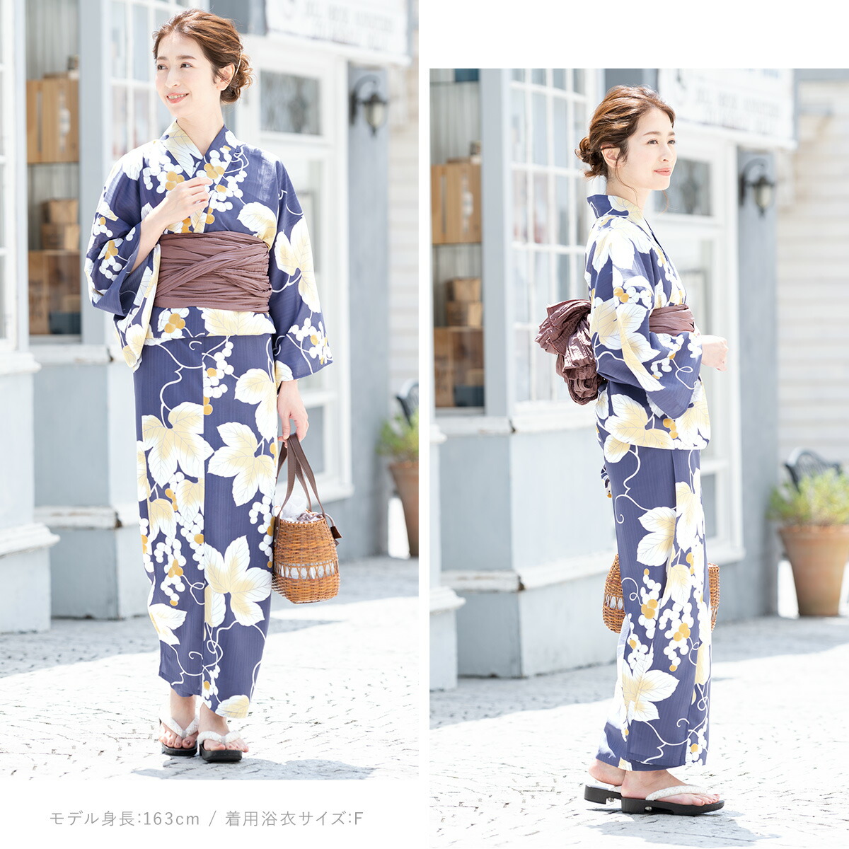 気質アップ 浴衣 3点セット 兵児帯 下駄 紫 薄橙 葡萄唐草 モダン 変わり織り 女性用 浴衣セット 30代 40代 ママ 大人浴衣 Www Tsujide Co Jp