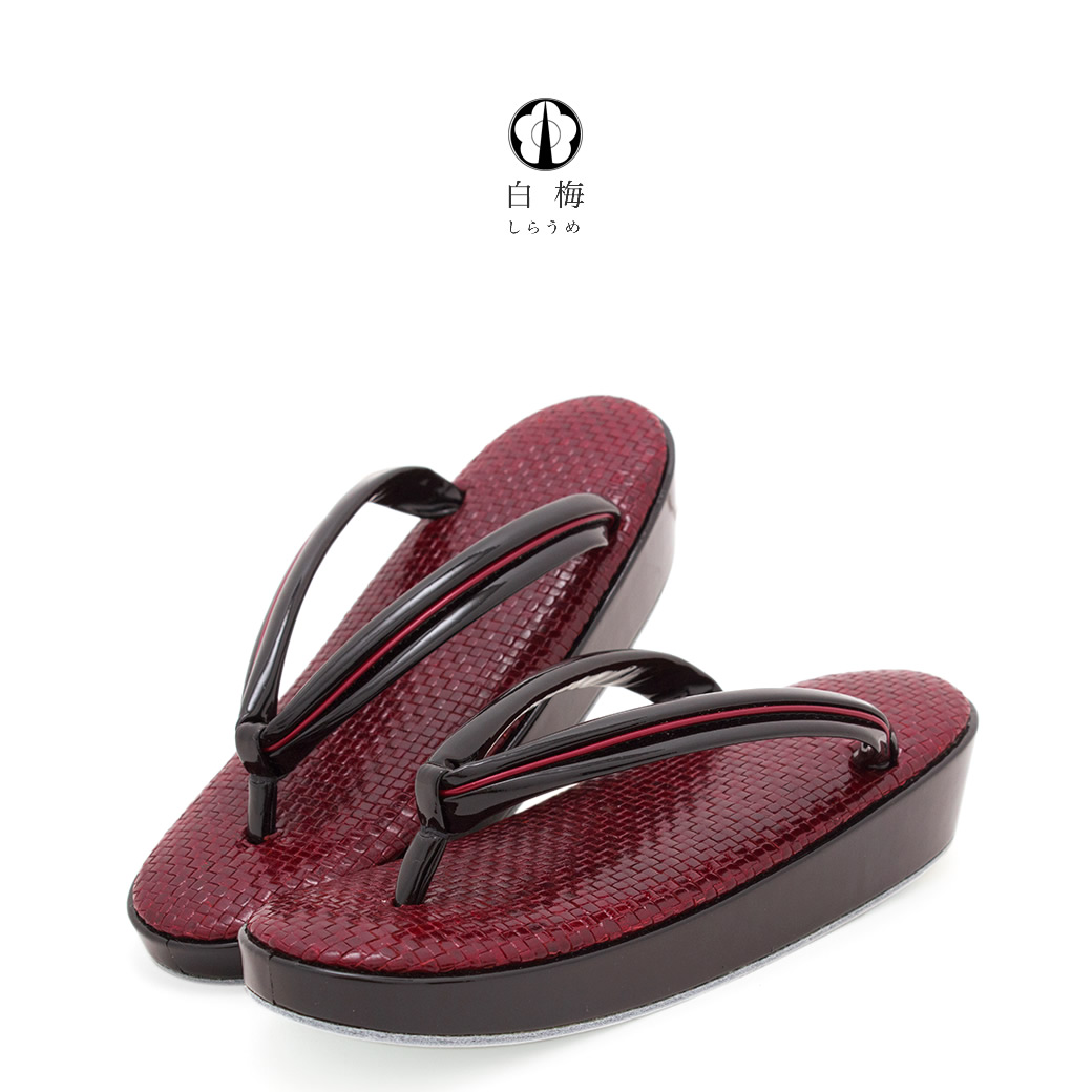 楽天市場】草履 レディース 白梅謹製 濃赤 レッド 黒 牛革 メッシュ