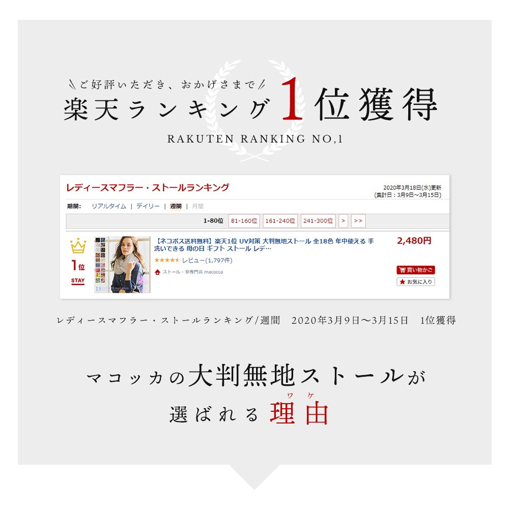 楽天市場 ネコポス送料無料 楽天１位 Uv対策 大判無地ストール 全18色 年中使える 手洗いできる 母の日 ギフト ストール レディース やわらか ガーゼ Uvカット 春夏 秋冬 新作 メンズ 大判ストール 大判 薄手 紫外線 Uv 02 14 85 0510 母の日 ギフト