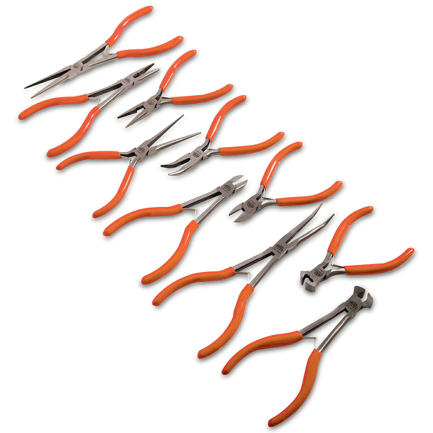 MAC TOOLS（マックツールズ） 10Pc. ミニプライヤー セット オレンジ PS10MAO｜六輪生活店