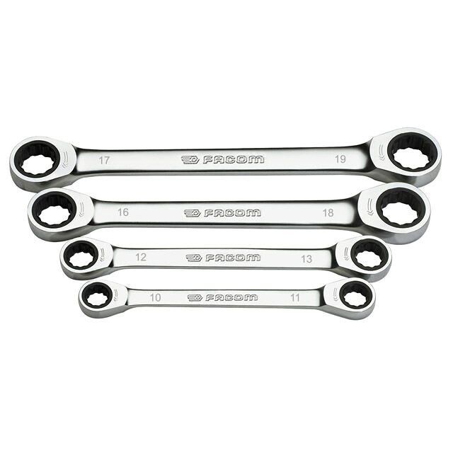 FACOM（ファコム） 4pc. メトリック・ストレート・ラチェッティング・ボックスエンドレンチセット 64.J4