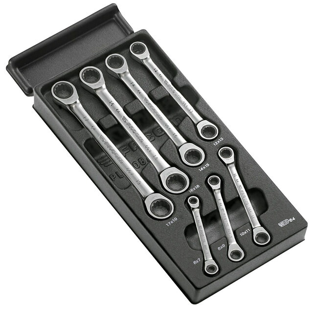 FACOM（ファコム） 7Pc. ラチェッティングレンチ お盆書き割り 6-19粍 MOD.64J7