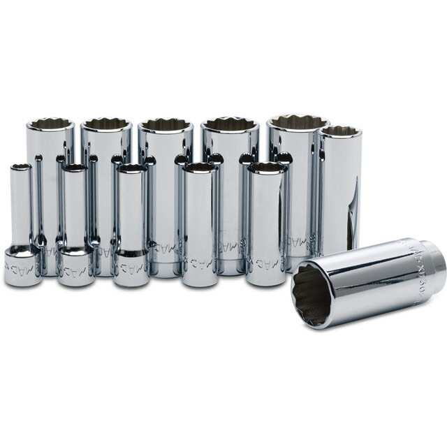 MAC TOOLS（マックツールズ） 3/8\"Dr. 12Pt. インチディープソケットセット 12Pc. SXD122TR"