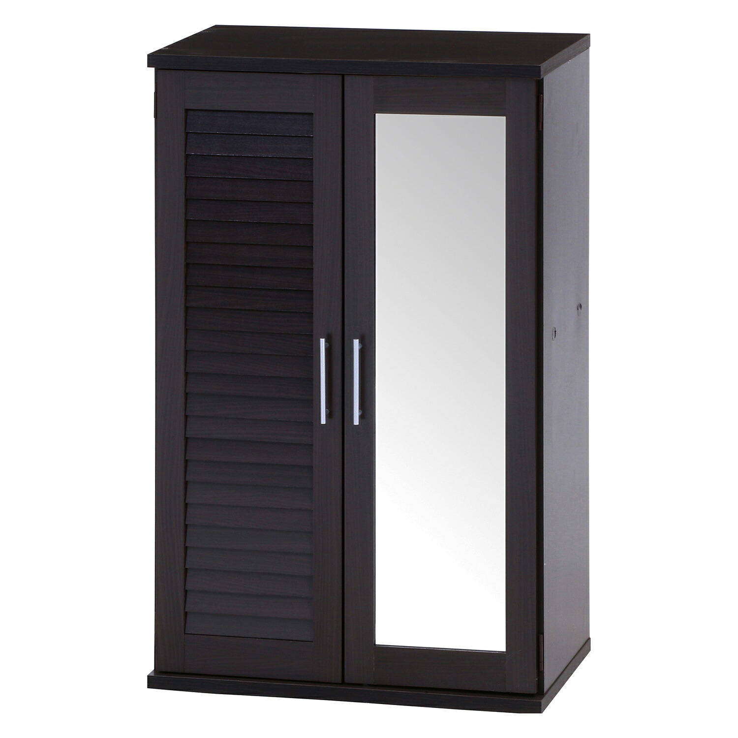 【新品・送料無料】ルーバー＆ミラー付きシューズボックス６０幅　ＢＲ g11488]【幅60cm】Dorotea ルーバー&ミラー付きシューズボックス 玄関