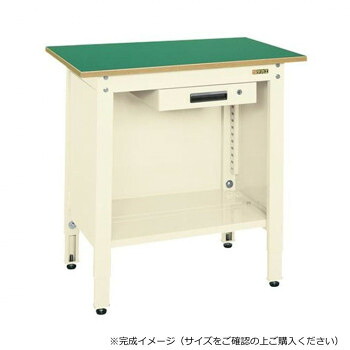 サカエ 一人用作業台 高さ調整タイプ 900×600×800mm アイボリー 引出し1段付 TCP-096AI 送料無料 クーポン 配布中 メーカー直送 代引き・期日指定・ギフト包装・注文後のキャンセル・返品不可 欠品の場合、納品遅れやキャンセルが発生します|NO-MU-BA-RA
