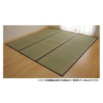 純国産い草 上敷き カーペット 糸引織 「梅花」 六一間6畳 約277&times;368cm 1010080014602 送料無料 クーポン 配布中 メーカー直送 代引き・期日指定・ギフト包装・注文後のキャンセル・返品不可 欠品の場合、納品遅れやキャンセルが発生します｜NO-MU-BA-RA