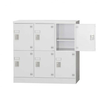 豊國工業 多人数用ロッカーロータイプ(3列2段:深型)シリンダー錠 棚板付き GLK-S6DS CN-85色(ホワイトグレー) 送料無料 クーポン 配布中 メーカー直送 代引き・期日指定・ギフト包装・注文後のキャンセル・返品不可 欠品の場合、納品遅れやキャンセルが発生します｜NO-MU-BA-RA 26,333円