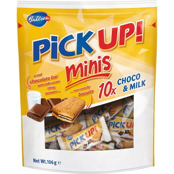 10%OFF バールセン　ピックアップ　ビスケットバーミニーズ　チョコ＆ミルク　106g　14セット 送料無料 メーカー直送 代引き・期日指定・ギフト包装・注文後のキャンセル・返品不可 納品遅れやキャンセルが発生