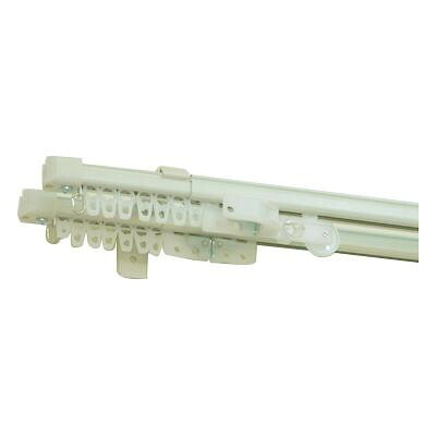 伸縮カーテンレール クロスライド 4mダブル(2.1-4.0m) ホワイトウッド 送料無料 クーポン 配布中 メーカー直送 代引き・期日指定・ギフト包装・注文後のキャンセル・返品不可 欠品の場合、納品遅れやキャンセルが発生します