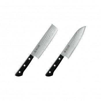 燕人の匠 霞流し 三徳包丁170mm&菜切包丁165mm ETK-3000 送料無料 クーポン 配布中 メーカー直送 代引き・期日指定・ギフト包装・注文後のキャンセル・返品不可 欠品の場合、納品遅れやキャンセルが発生します|NO-MU-BA-RA
