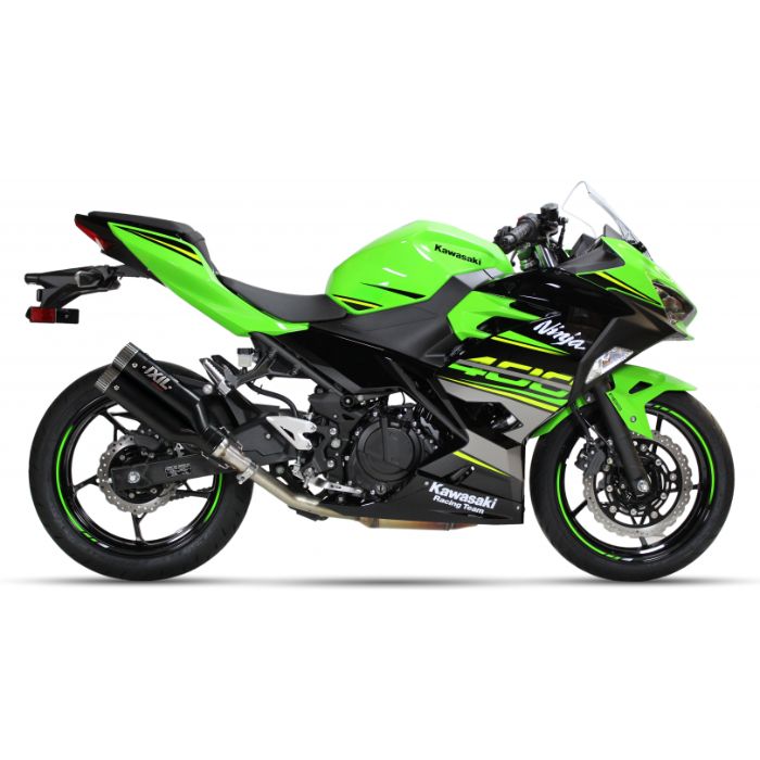 【送料無料!!】 IXIL(イクシル) KAWASAKI NINJA400 '18-'19 (EX400G)/Z400 '19 (EX400G) L3N デュアル ラウンド ブラック スリップオン マフラー マフラー、サイレンサー、バッフル、カワサキ、ニンジャ