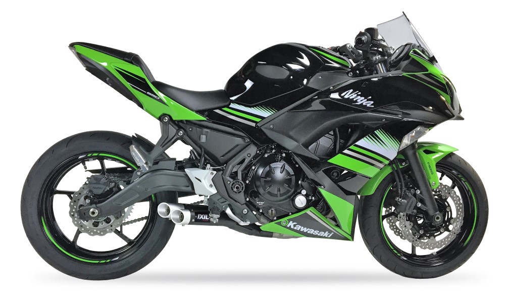 週末セール!! 【送料無料!!】 IXIL(イクシル) KAWASAKI NINJA650 '17 L3XB デュアル フルEX マフラー ニンジャ、マフラー、カワサキ、サイレンサー、バッフル、逆輸入